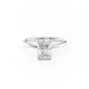 18k White Gold Radiant Moissanite Engagement Ring with a Hidden Halo