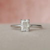 1ct Elongated Radiant Cut Engagement Ring Moissanite Wedding Band Set Hidden Halo Bridal Ring For Women 1ct elongated radiant cut moissanite engagement ring with hidden halo, paired with wedding band set for women.