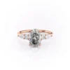 2 carat oval moissanite engagement ring in rose gold with pear and round cluster side stones (2)
