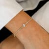 2.5 Ct Diamond Tennis Bracelet in 14K Gold Studded With Moissanite this Exclusive 14k Gold bracelet have marquise center diamond wearing in hand