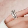 2.50 Ct Round Moissanite Bridal Ring Set with U Prong Setting Eternity Ring on Finger
