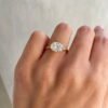 East West Oval Engagement Ring 2 Carat Moissanite Diamond Solitaire Ring For Women Oval East West Engagement Ring