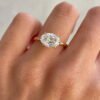 East West Oval Engagement Ring,
