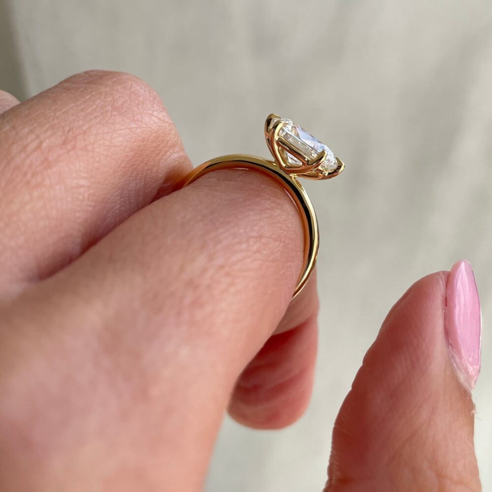 Oval East West Engagement Ring