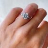 1.25Ct Moissanite Diamond Solitaire Wedding Ring in 14k Gold - GRA Certified