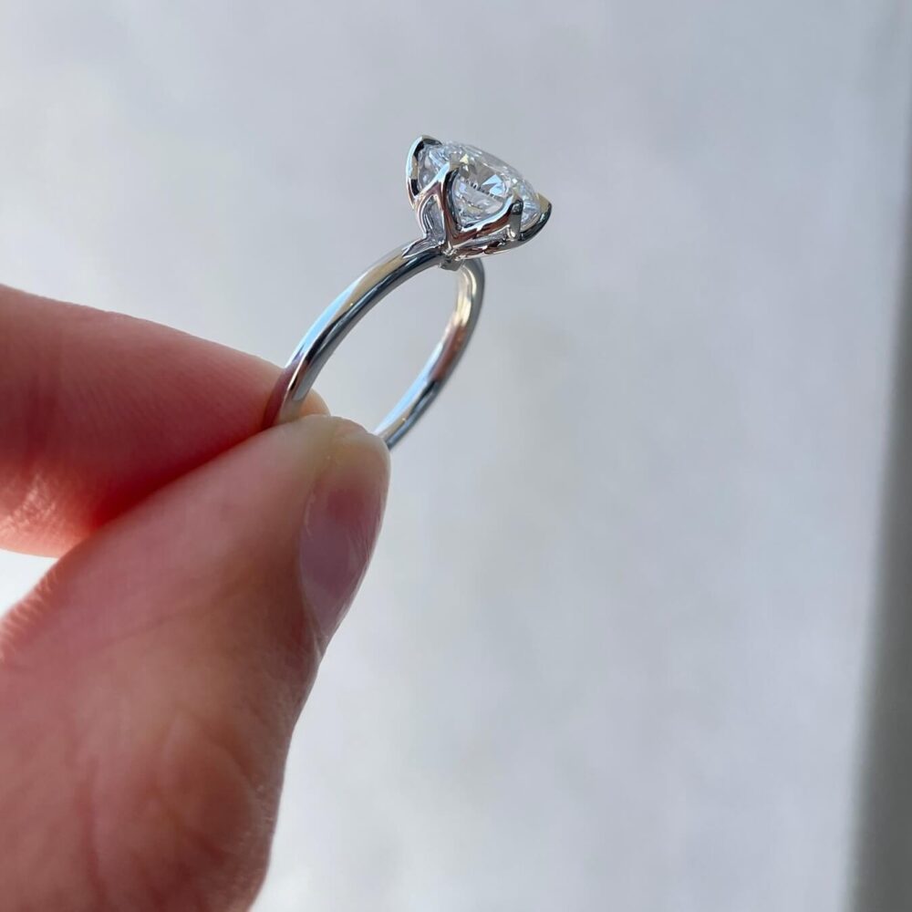 1.25Ct Moissanite Diamond Solitaire Wedding Ring in 14k Gold - GRA Certified