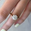 1.50Ct Round Moissanite Solitaire Engagement Ring in 14k Gold - GRA Certified