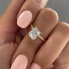 2.0Ct Radiant Engagement Rings, Moissanite Hidden Halo Ring in 14k Gold - GRA Certified 2.0Ct Radiant Engagement Rings, Moissanite Hidden Halo Ring in 14k Gold - GRA Certified
