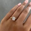 2.0Ct Radiant Engagement Rings, Moissanite Hidden Halo Ring in 14k Gold - GRA Certified 2.0Ct Radiant Engagement Rings, Moissanite Hidden Halo Ring in 14k Gold - GRA Certified