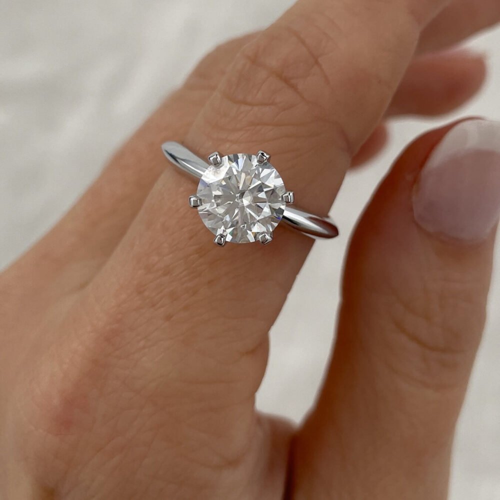 2.50Ct Solitaire Moissanite Engagement Ring Crafted in 14k Gold Wedding Ring