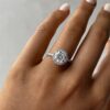 3.0Ct Round Halo Engagement Rings For Women, Perfect For Anniversary Gifts 14k Gold