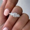 3.25Ct Round Moisssanite Trilogy Engagement Ring, Perfect Anniversary Ring For Women 3.25Ct Round Moisssanite Trilogy Engagement Ring, Perfect Anniversary Ring For Women