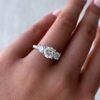 3.25Ct Round Moisssanite Trilogy Engagement Ring, Perfect Anniversary Ring For Women 3.25Ct Round Moisssanite Trilogy Engagement Ring, Perfect Anniversary Ring For Women