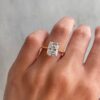 4.0Ct Radiant Cut Engagement Rings, Moissanite Hidden Halo Ring in 14k Gold - GRA Certified