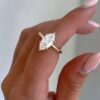 2.00Ct Marquise Moissanite Solitaire Wedding Ring Crafted in 14k Gold - GRA Certified