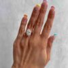 3.0Ct Oval Halo Engagement Rings, GRA Certified Miossanite Studded Anniversary Rings in 14k Gold 3.0Ct Oval Halo Engagement Rings, GRA Certified Miossanite Studded Anniversary Rings in 14k Gold
