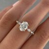 2.70Ct Oval Engagement Rings, GRA Certified Moissanaite Western Eedding Rings in 14K Gold