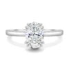 2 Carat Oval Diamond Ring, GRA Certified Moissanite Diamond Hidden Halo Rings in 14K Gold