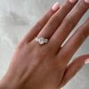 Three Stone Oval Engagement Ring, 3.20Ct Moissanite Wedding Rings in 14K Gold - GRA Certified Three Stone Engagement Ring