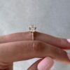 Three Stone Oval Engagement Ring, 3.20Ct Moissanite Wedding Rings in 14K Gold - GRA Certified Three Stone Engagement Ring