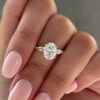 3 Stone Oval Engagement Ring, GRA Certified 3.0Ct Oval Moissanaite Anniversary Rings in 14K Gold 3 Stone Oval Engagement Ring, GRA Certified 3.0Ct Oval Moissanaite Anniversary Rings in 14K Gold