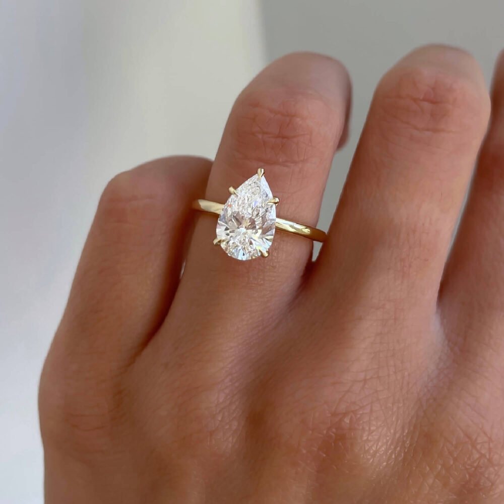4.50Ct Moissanite Pear Engagement Rings