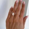 4.50Ct Pear Shaped Engagement Ring, Moissanite Promise Rings in 14k Gold - GRA Certified