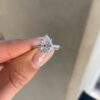 2.50Ct Pear Shaped Solitaire Engagement Ring, Five Claw Moissanite Wedding Rings in 14k Gold - GRA Certified