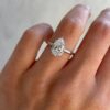 2.50Ct Pear Shaped Solitaire Engagement Ring, Five Claw Moissanite Wedding Rings in 14k Gold - GRA Certified
