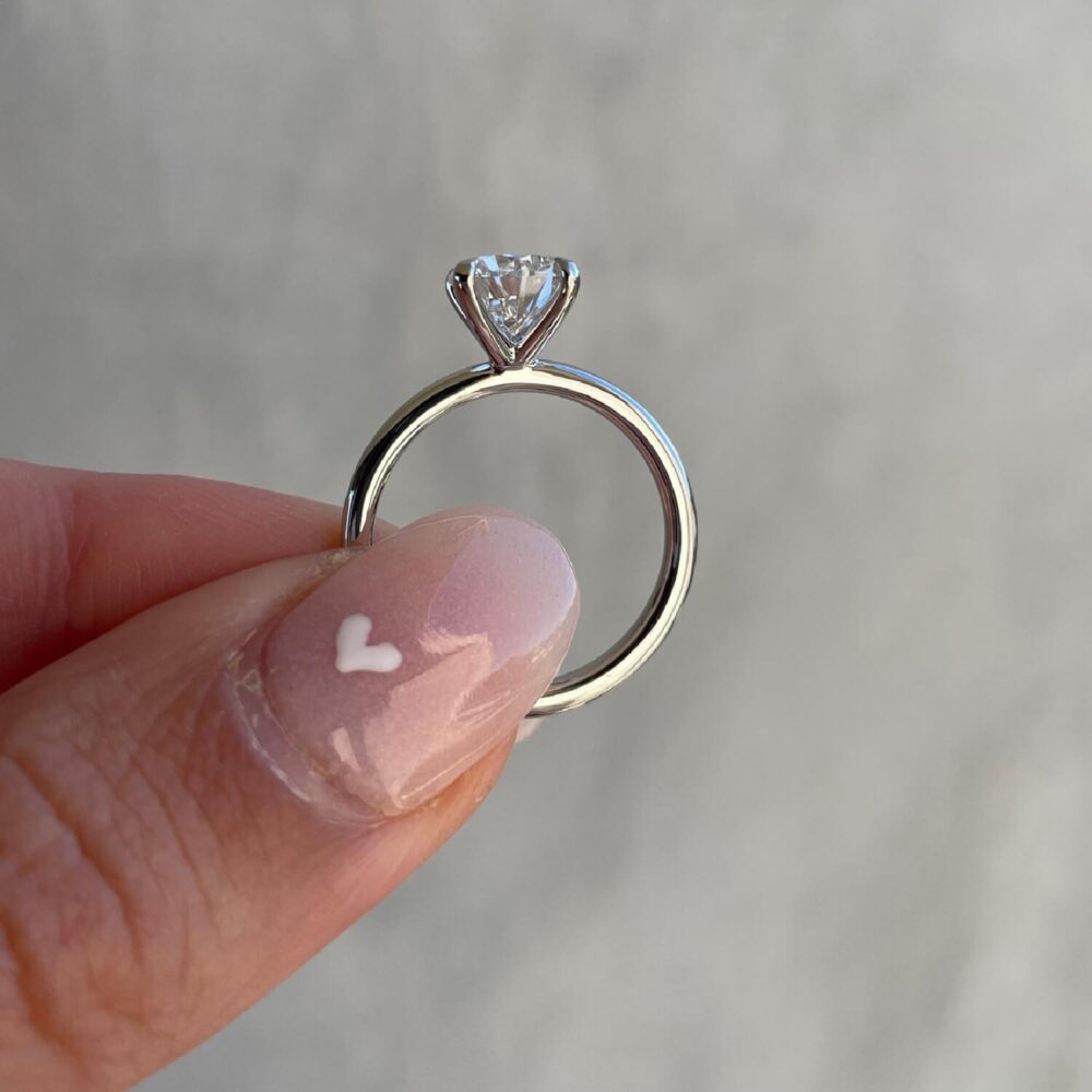2.50Ct Pear Shaped Solitaire Engagement Ring, Five Claw Moissanite Wedding Rings in 14k Gold - GRA Certified