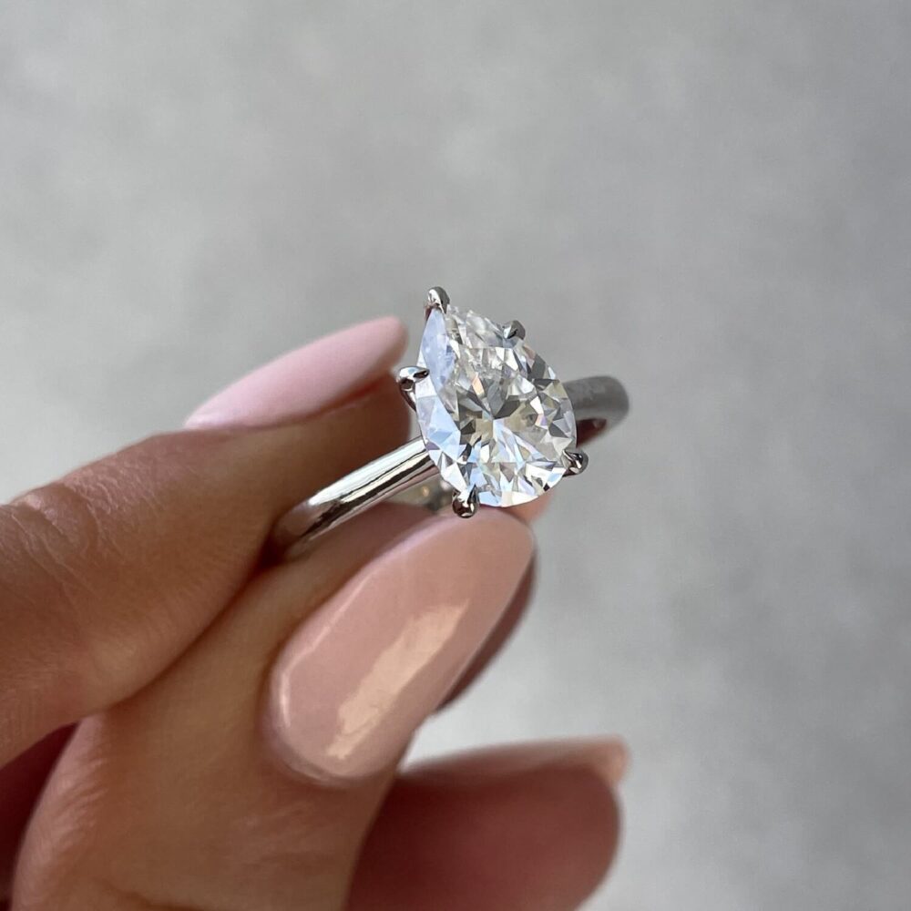 2.20Ct Pear Solitaire Engagement Ring