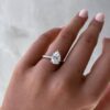 2.20Ct Pear Solitaire Engagement Ring, 5 Claw Moissanite Anniversary Ring in 14k Gold - GRA Certified 2.20Ct Pear Engagement Rings, 5 Claw Moissanite Anniversary Ring in 14k Gold - GRA Certified