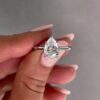 2.20Ct Pear Solitaire Engagement Ring, 5 Claw Moissanite Anniversary Ring in 14k Gold - GRA Certified 2.20Ct Pear Engagement Rings, 5 Claw Moissanite Anniversary Ring in 14k Gold - GRA Certified