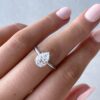 2.20Ct Pear Solitaire Engagement Ring, 5 Claw Moissanite Anniversary Ring in 14k Gold - GRA Certified 2.20Ct Pear Engagement Rings, 5 Claw Moissanite Anniversary Ring in 14k Gold - GRA Certified