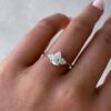 1.50Ct Pear Engagement Rings, Moissanite Anniversary Ring With Accent in 14k Gold - GRA Certified