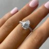2.60Ct Pear Shape Diamond Rings, Moissanite Engagement Ring With 3/4 Pave Accent in 14k Gold - GRA Certified
