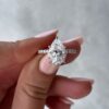 3.30Ct Pear Shape Diamond Engagement Rings, 3/4 Pave Moissanite Wedding Ring With in 14k Gold - GRA Certified