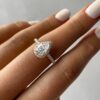 2.60Ct Pear Halo Engagement Ring