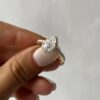 2.60Ct Pear Halo Engagement Ring, 3/4 Pave Set Moissanite Wedding Ring in 14k Gold - GRA Certified 2.60Ct Pear Halo Engagement Ring, 3/4 Pave Set Moissanite Wedding Ring in 14k Gold - GRA Certified