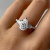 3.0Ct Pear Diamond Engagement Rings, Pear Shape Moissanite Anniversary Pave Set Ring in 14k Gold - GRA Certified 3.0Ct Pear Diamond Engagement Rings, Pear Shape Moissanite Anniversary Pave Set Ring in 14k Gold - GRA Certified