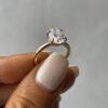 2.20Ct Pear Solitaire Rngagement Ring, Pear Shape Moissanite Anniversary Pave Set Ring in 14k Gold - GRA Certified