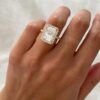 4.75Ct Radiant Halo Engagement Rings, EF/VVS Moissanite Ring For Women in 14k Gold – GRA Certified