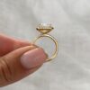 radiant cut halo engagement rings