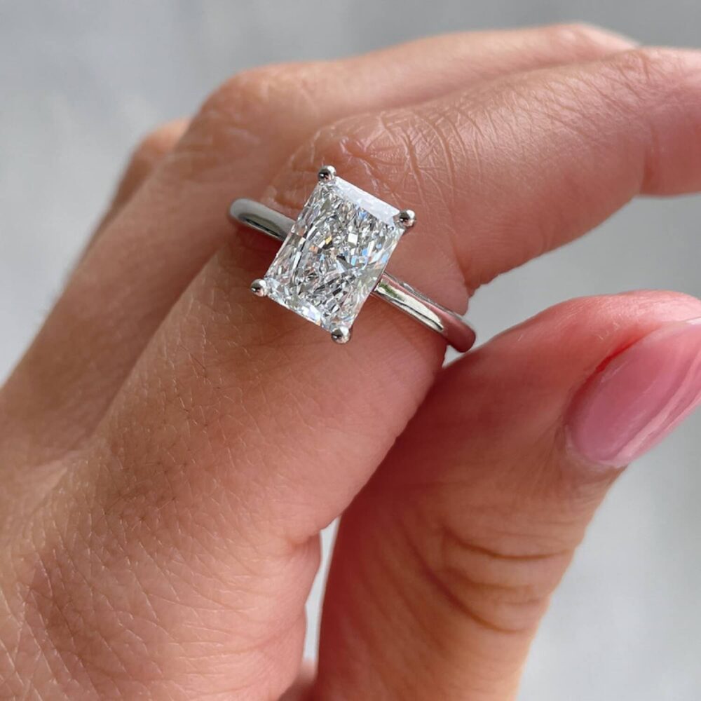 2.50Ct Solitaire Radiant Engagement Ring
