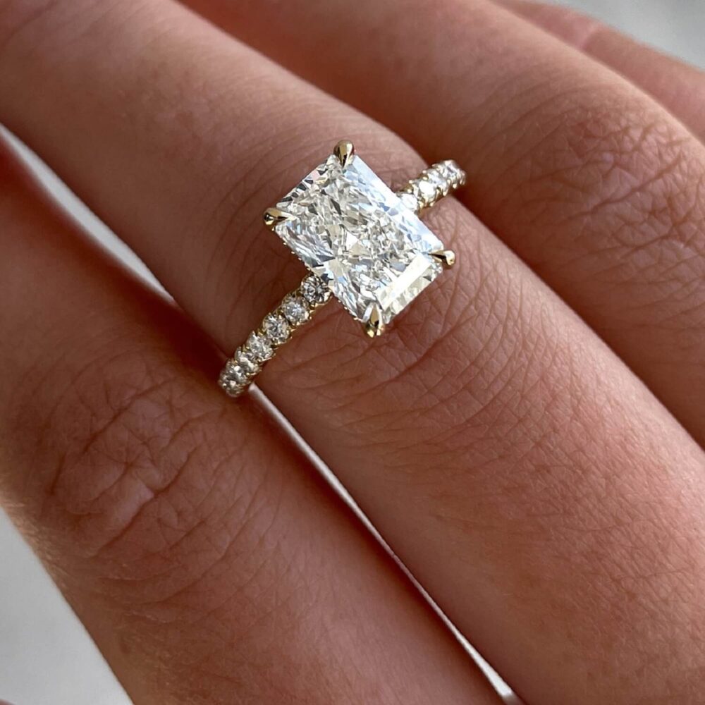 3.30Ct Hidden Halo Radiant Engagement Ring