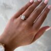 3.30Ct Hidden Halo Radiant Engagement Ring, Moissanite Hidden Halo With Side Diamond Ring in 14k Gold
