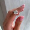 3.0Ct Radiant Cut Diamond Engagement Rings, Moissanite Anniversary Ring With Accent in 14k Gold
