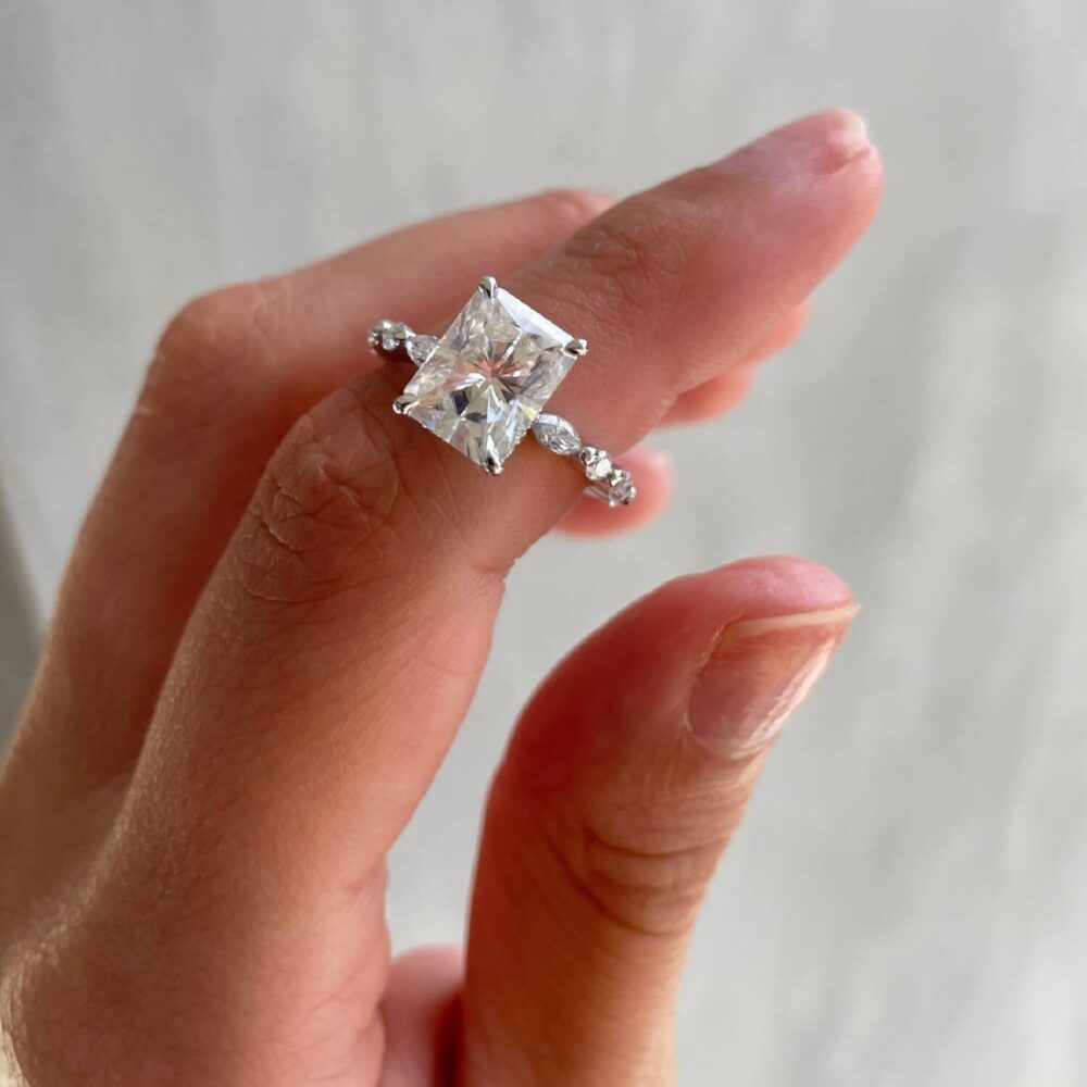 3.60Ct Hidden Halo Radiant Engagement Ring