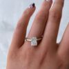 4.0Ct Radiant Cut Hidden Halo Engagement Rings in 14k Gold - GRA Certified