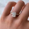 4.0Ct Radiant Cut Hidden Halo Engagement Rings in 14k Gold - GRA Certified